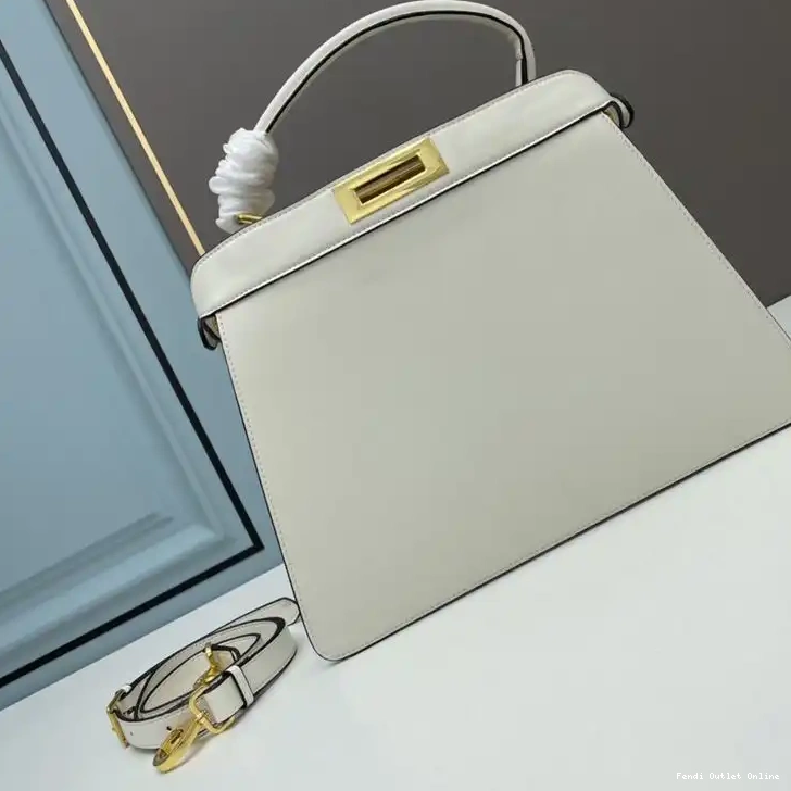 Affordable Bag White ISeeU In Laether Fendi Medium Peekaboo Nappa 0611